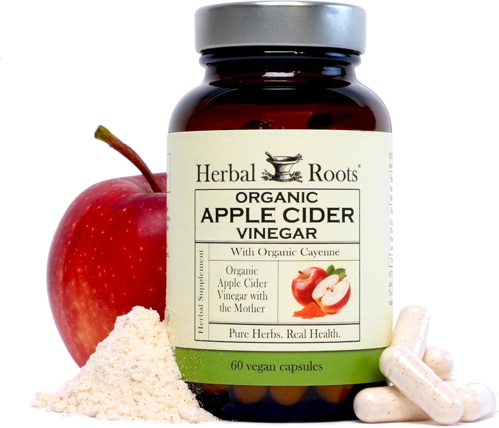 Botas de hierbas Manzana orgánica cápsulas de vinagre con madre y ecológica Cayenne  650 mg ← 60 cápsulas veganos