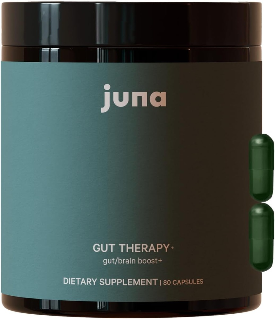 Terapia Juna Gut - Avanzado Brain & Gut Health Support con prebióticos - Mood mejorado, la atención y la energía - apoya la memoria, el enfoque " la claridad mental - el rendimiento cognitivo del combustible (80 caps)
