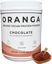 Planta orgánica de base - Arroz, Pea, Pumpkin Seed Protein Powder - Chocolate - con enzimas digestivas, sin aditivos, sin lácteos, libre de soya, sin gluten, sin gluten, sin gluten - 17 Serviciones (442g)