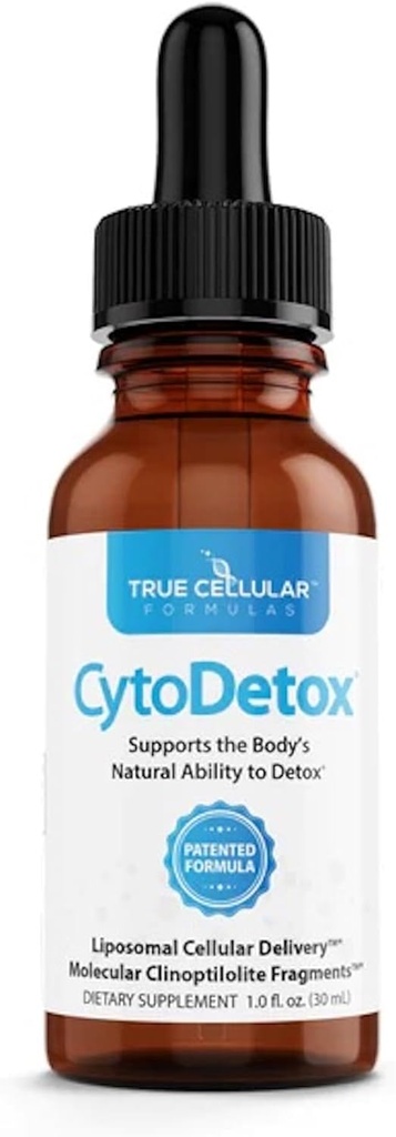 CytoDetox Liposomal Zeolite Clinoptilolite with Fulvates - Soportes Celular Detox " Natural Toxin Removal - Gentle Detoxifier y Binder - 1 oz Bottle