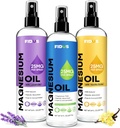 Fidus 100% puro Magnesio Óleo Spray - Big 8 fl oz Clorida de Magnesio Topical para pies, Orgánica de Magnesio Natural de la antigua Zechstein Siete Minerales de los Fondos Marinos