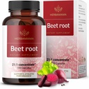 HERBAMAMA Extracto de remolacha 21:1 – 1300mg por servicio = 27,300mg Polvo de remolacha con pimienta negra para energía, antioxidante & soporte de inmune – Vegano, No GMO