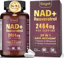 NAD Supplement, Liposomal NAD+ Supplement with Resveratrol, NAD Resveratrol Supplement - Boost NAD+ for Aging Defense, Energy, Focus - Ultra Antioxidant Capsules,132