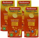 Redoxon Vitamina C + Zinc, Tablas efervescentes de vitamina C y zinc, ayuda a apoyar su sistema inmunitario, sabor a naranja, 20 tabletas efervescentes, 2,82 caja de Oz, (Pack de 4)