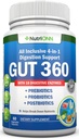 Probióticos 4-en-1, Prebióticos " Postbióticos con 18 Enzimas Digestivas para Hombres de Mujeres - Suplemento de Apoyo Completo Gut " - Alivio de Bloating y Enzymes para la Digestión - No GMO - Vegan