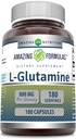 Amazing Formulas L-Glutamine Amino Amino Acid Suplemento  800 Mg Por Serving Silencio 180 Capsules  Gluten Free ← Hecho en USA