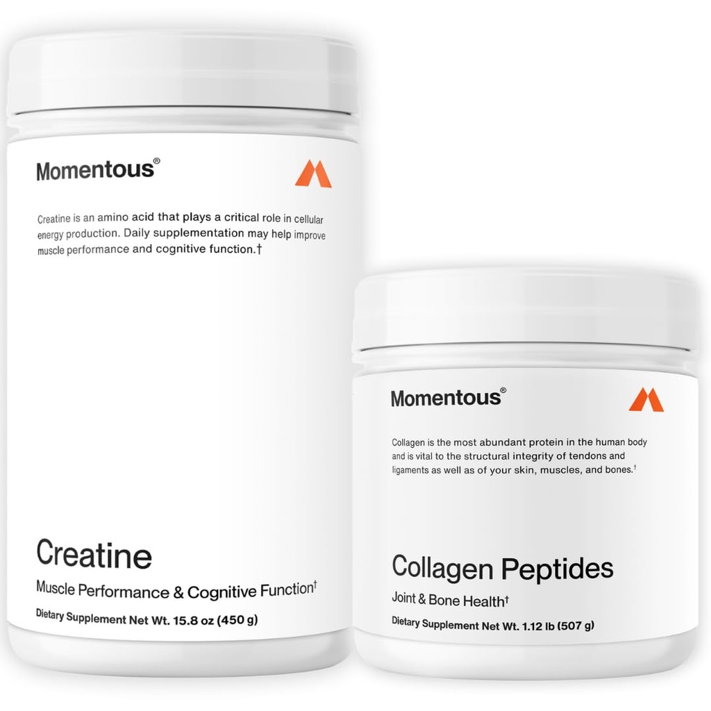 Polvo de Monohidrato de Cretina Momento &amp; Peptides de Colágeno de Grass - Soportes Fuerza, Lean Muscle, " Recuperación - FORTIGEL " Vitamina C para el cabello, la piel, las uñas, " Asistencia sanitaria conjunta