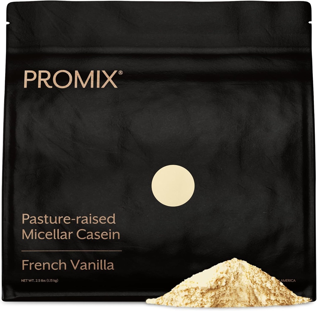 ProMix Nutrition Casein Protein Powder - Grass Fed, Pasture Raised, Slow Release Micellar Casein - Gluten-Free - Vainilla, 2,5 libras (Pack of 1)
