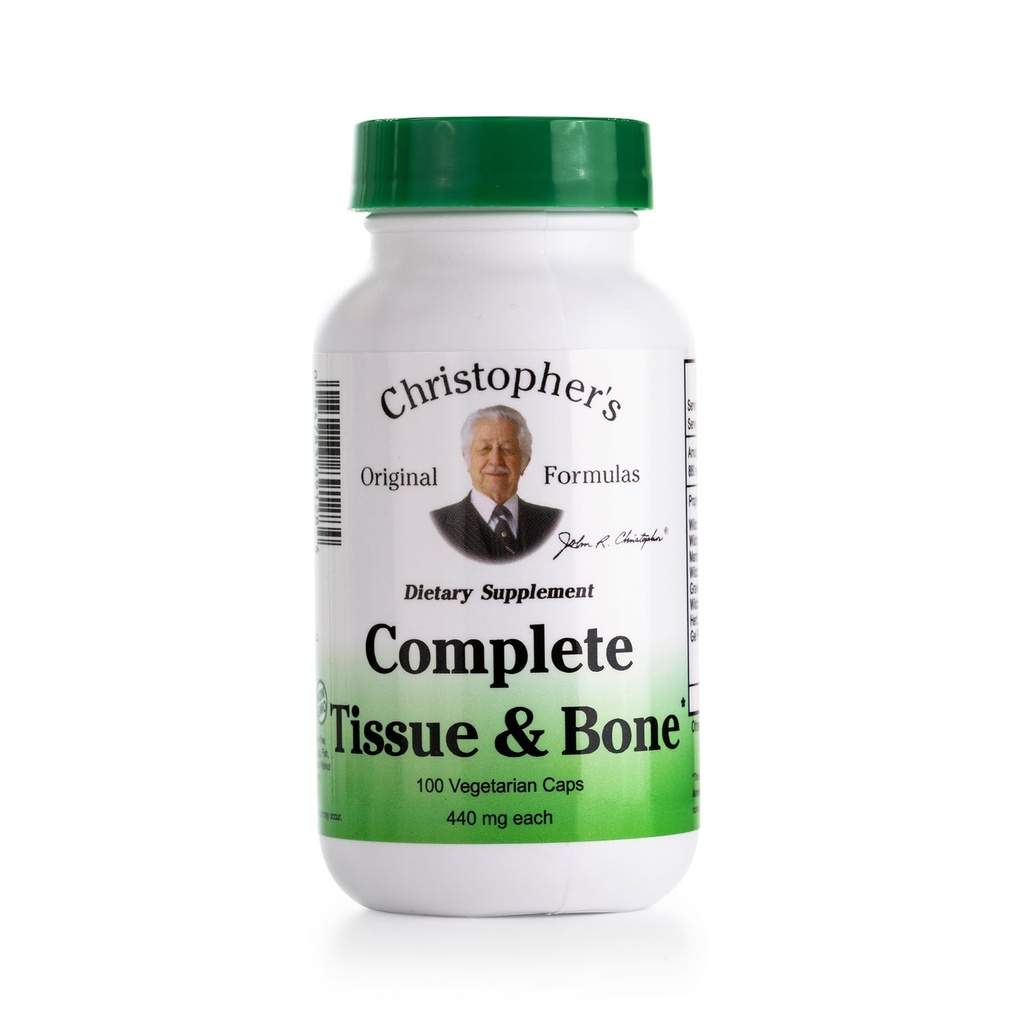 Las Fórmulas Originales de Christopher Tissue Completo " Bone Fórmula – 100 Veg Caps vivir Herbal Support for Bones " Connective Tissue