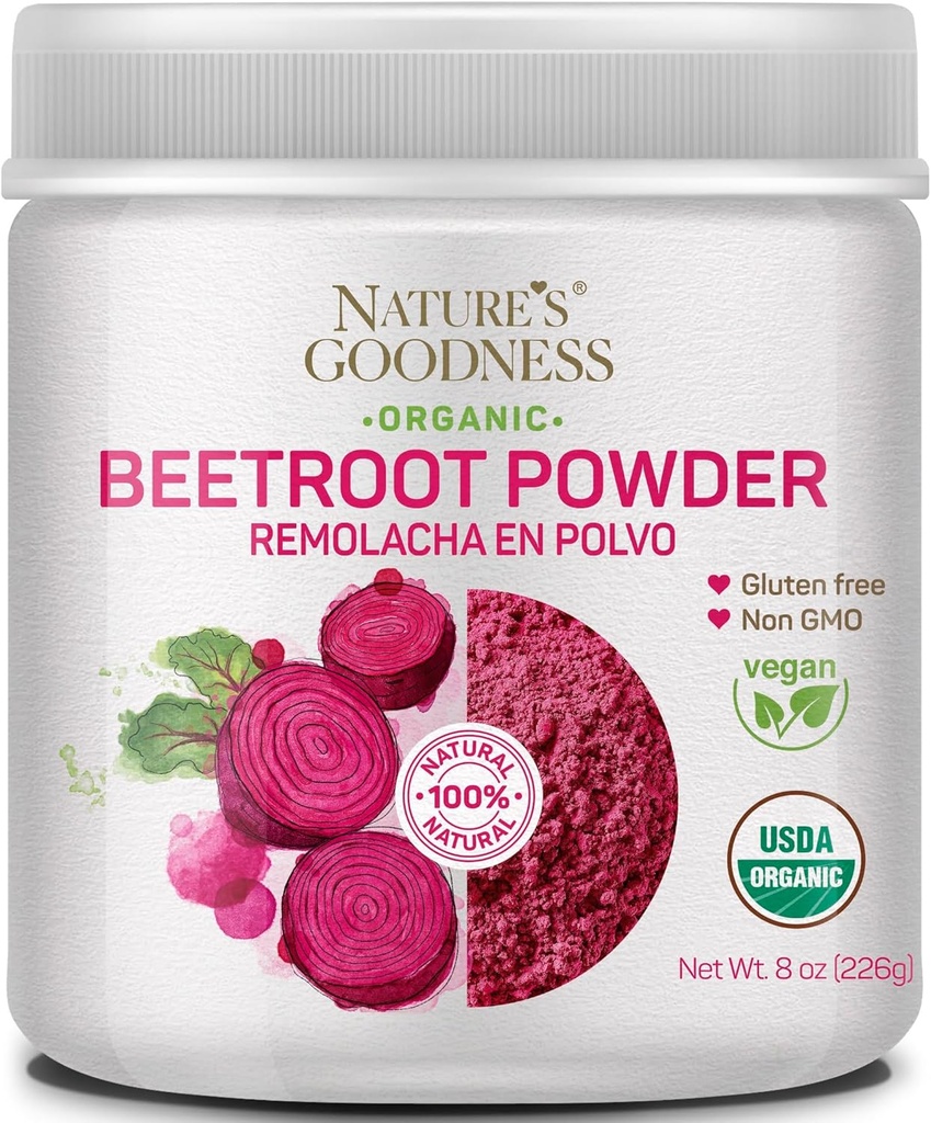 Booster de remolacha de la naturaleza para energía, resistencia, salud cardíaca y rendimiento deportivo