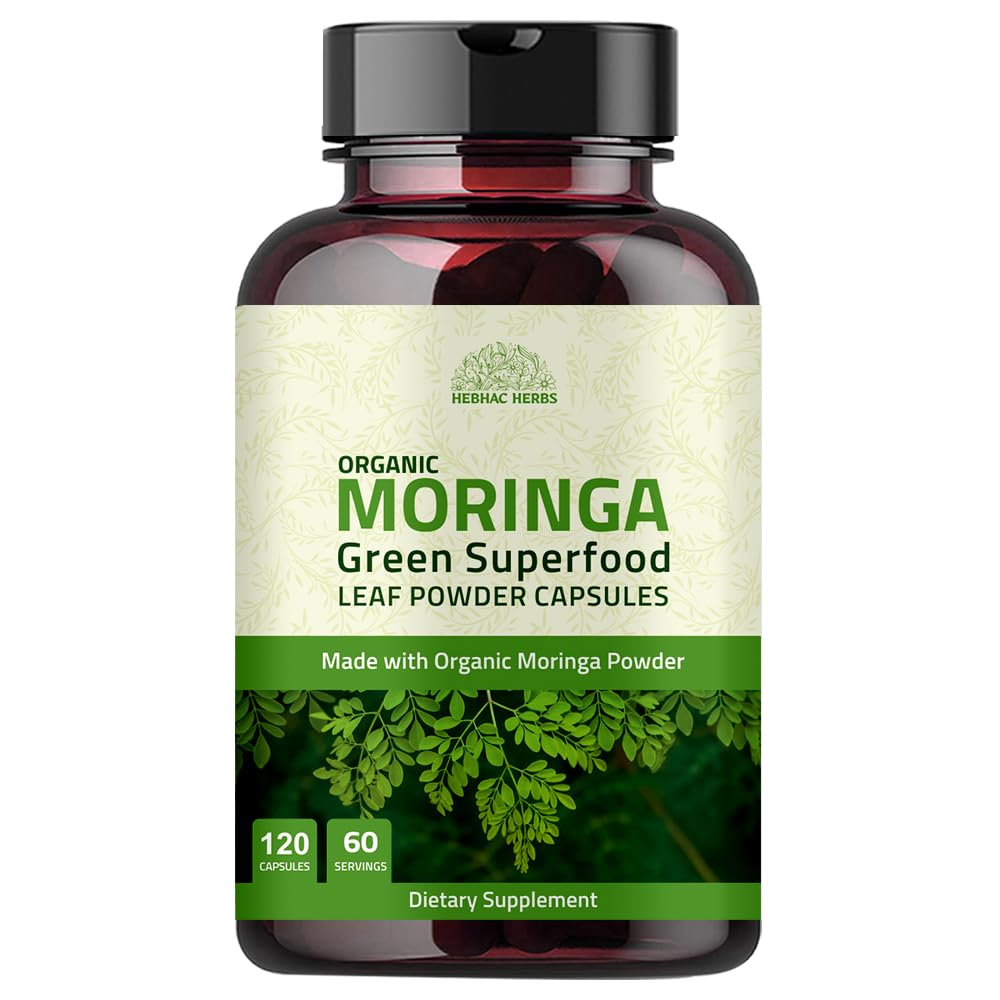 Orgánica Moringa Capsules 120 Capsules 1000mg – Metabolismo, &amp; Immune Apoyo Nutrient-Rich superalimento Silencio No GMO y Gluten Gratis