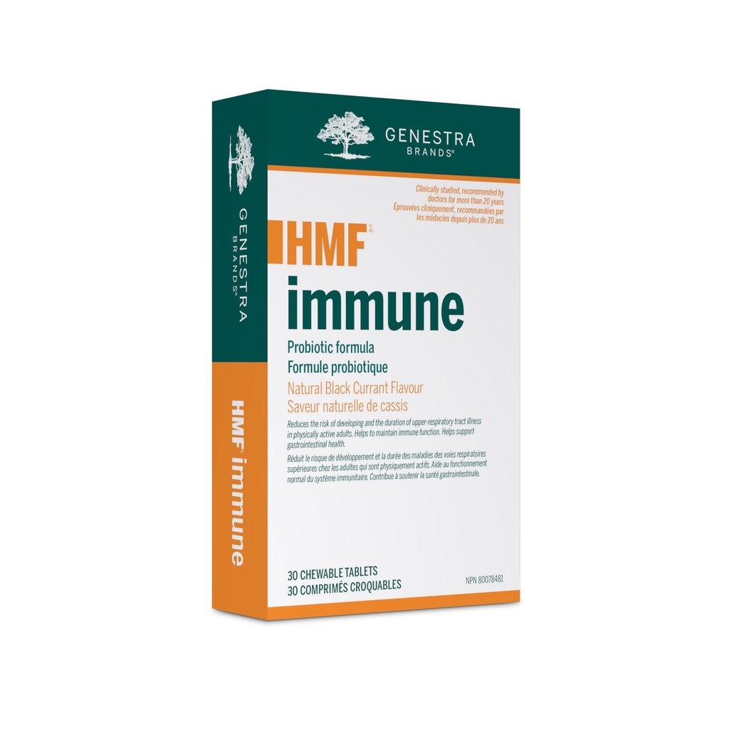 Genestra Marcas HMF Immune ← Suplemento Probiótico TENIDO 30 Tabletas Chewable ← Natural Negro Currant Flavor