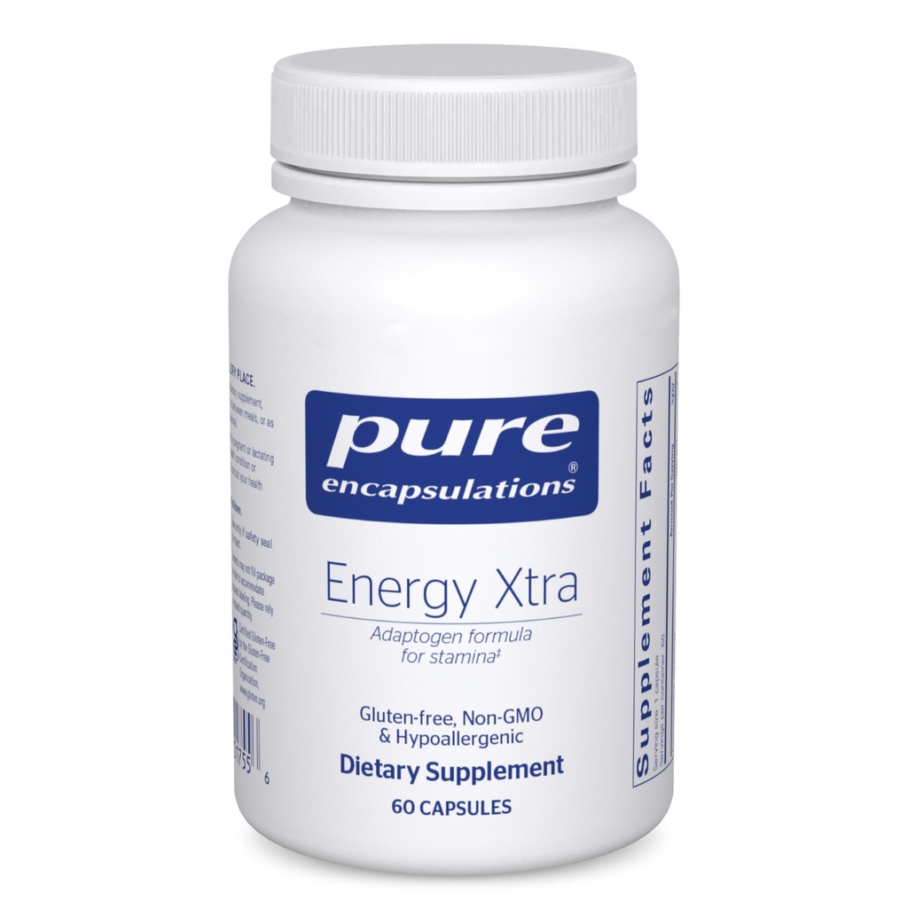 Encapsulaciones puras Energy Xtra ← Adaptogen Fórmula para la resistencia* tención 60 cápsulas