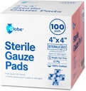 Globe 4’’ x 4" Paletas avanzadas de gaucho estéril para vestidos de sabueso involuntario 100-pack, individualmente empaquetados Ø 12-Ply Cotton & Highly Absorbent habit Advanced Gauze Sponge-Pads for Wound Care & Home Kits de primeros auxilios (4 x 4)