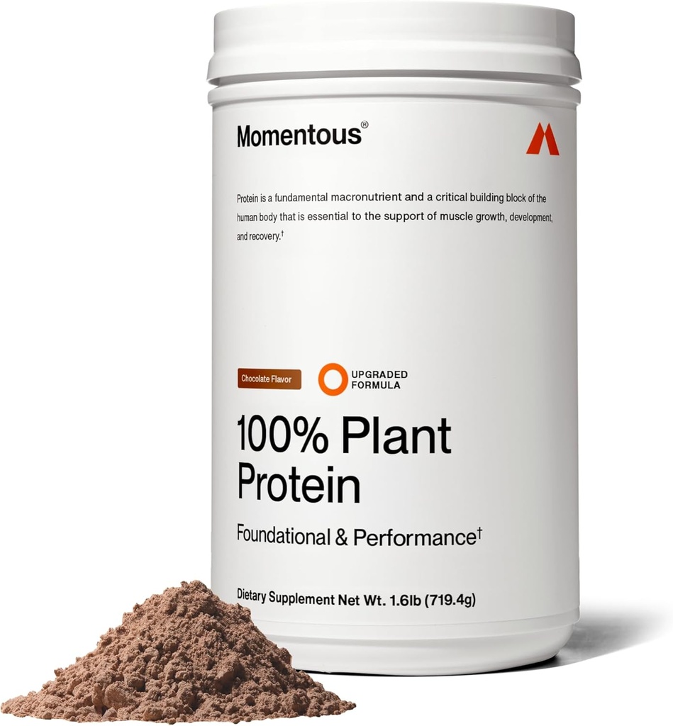 Polvo de Proteína Vegana Momento - 20 g Proteína de base vegetal - NSF certificado para el deporte - libre de gluten - No GMO - 22 Serviciones para uso diario esencial - Chocolate