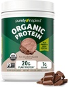 Polvo de proteína puramente inspirado en plantas para hombres y mujeres, Chocolate rico decadente (16 servidos) - Vegan & Organic - 20g de Pea Protein Powder para smoothies & Shakes - Sin lácteos, & sin gluten