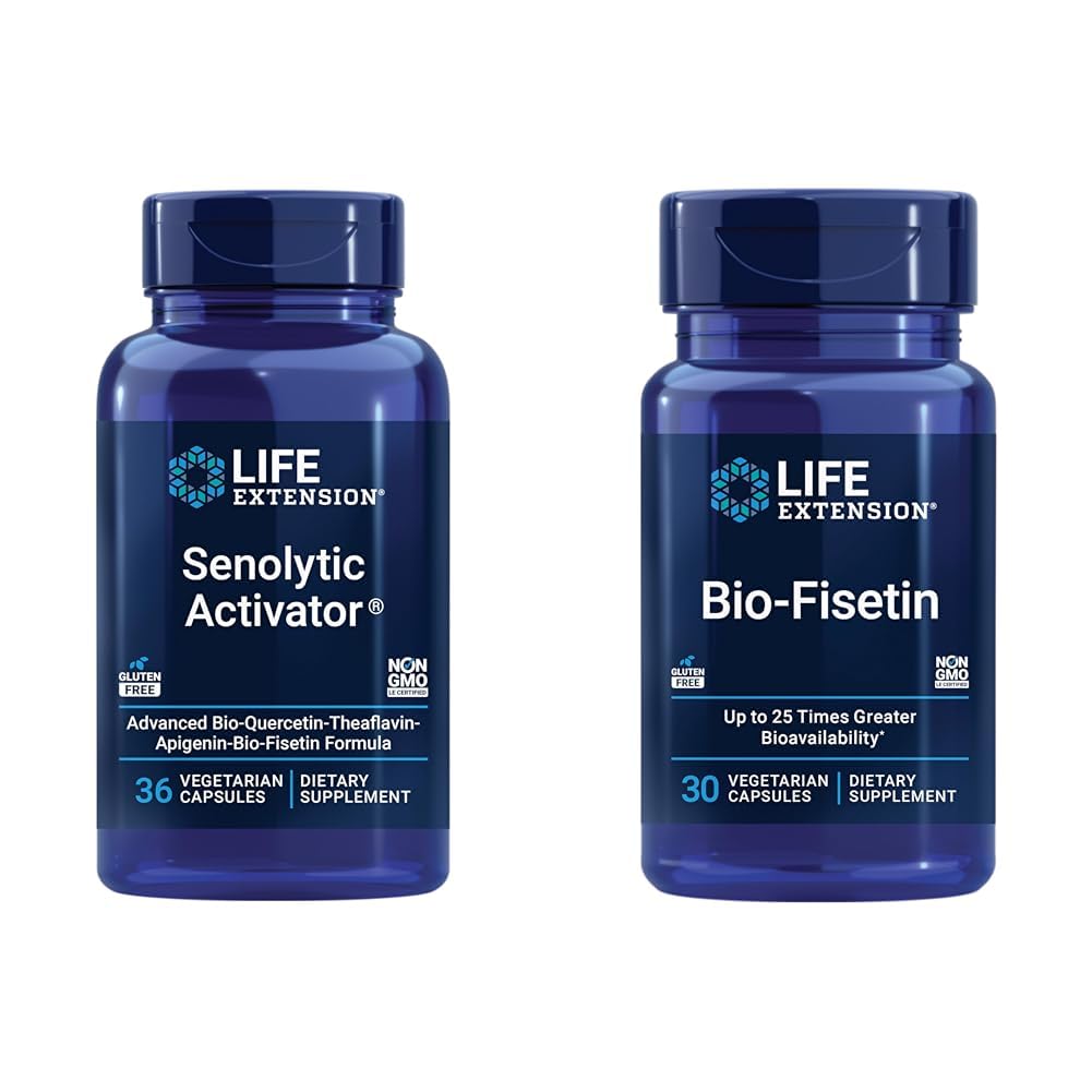 Life Extension Senolytic Activator with Quercetin & Fisetin - For Immune Support, Anti-Aging & Longevity - 36 Vegetarian Capsules & 30 Vegetarian Capsules of Bio-Fisetin for Cellular Health & Cognitive Health