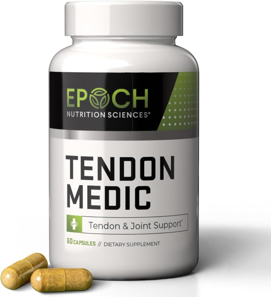 Suplemento de soporte de Tendon Medico - Movilidad y Flexibilidad Fórmula – Natural Non-GMO Cápsulas para Alivio de Dolor Conjunto, Tendonitis, Artritis y Recuperación de Musculos – 60 Cápsulas