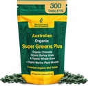 Biogenesis SuperGreens Plus Tablets – 300 Conde (200 mg) peru Desflavored  sometida Organic Chlorella, Wheatgrass & Barley Grass  durable Australian Grown ← Apoyo Energía & Inmunity ← Vegan Mini Talets