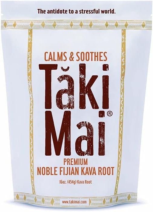 Taki Mai Noble Kava Kava Root Powder 16oz – Authentic Tradicional Grind, Relajación de la Noche Natural, Noches Descansivos y Rituales Calma, 100% Puro Noble Kava