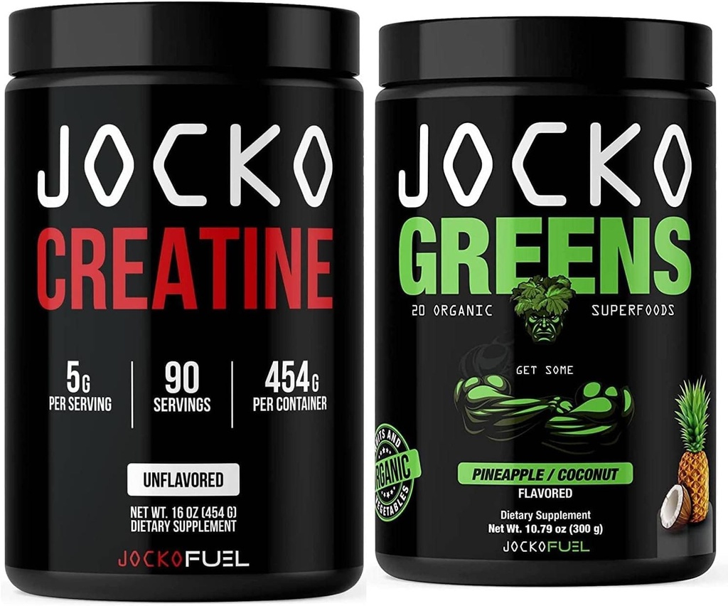 Jocko Fuel Greens &amp; Creatine Bundle - Greens &amp; Superfood Powder + Creatine Powder