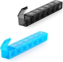 2 Pack extra Grande Organizador de Píldoras, Sukuos Caja de Píldora Semanal, Caso de Píldora, Organizador de Medicina para Vitaminas, Aceites de Pesca o Suplementos