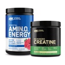 Optimum Nutrition Amino Energy - Pre Workout with Green Tea, BCAA, Amino Acids " Micronized Creatine Monohydrate Powder, Unflavored, Keto Friendly, 60 Serving