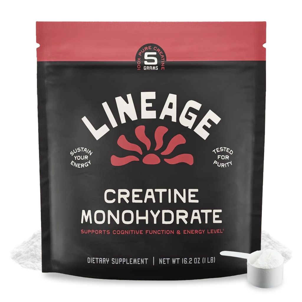 Suministros de linaje Monohidrato de creatina micronizado con sal marina - Polvo de creatina micronizada para entrenamiento " Rendimiento – No ingredientes artificiales – 90 Servimientos