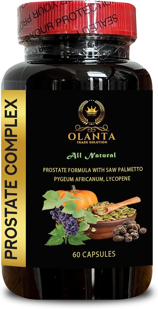 Píldoras de apoyo de próstata - Complejo de próstata para hombres - suplemento de licopeno, vitaminas de próstata hombres, apoyo de próstata de hierbas, apoyo nutricional para próstata - 1 botella