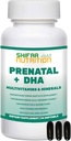 Vitaminas prenatales Halales con DHA y Ácido Fólico TENIDO Alta Potencia 90 Softgels, Keto-Friendly ANTE Vitamin C 120mg, DHA 250mg, ácido fólico 800mg, EPA 90mg, Biotina & yodo