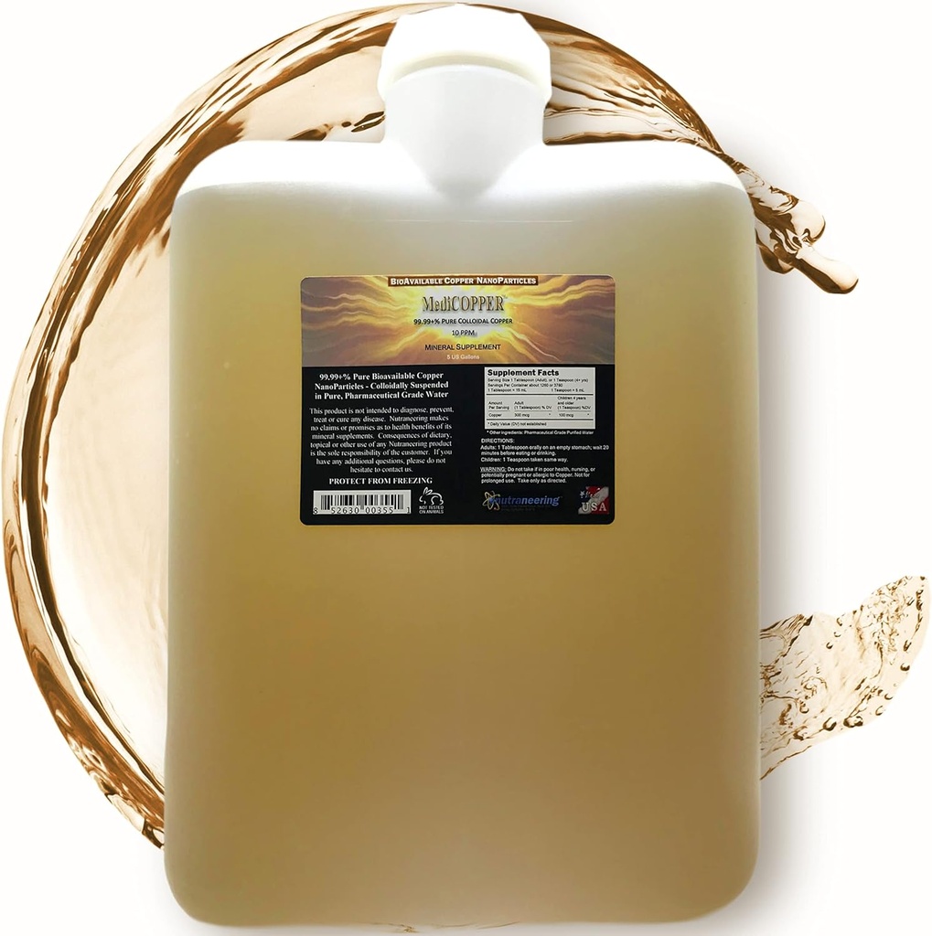 MediCOPPER Verdadero Colloidal Cobre Suplemento dietético - 5 Gallones de EE.UU. en Opaque BPA-Free Carboy