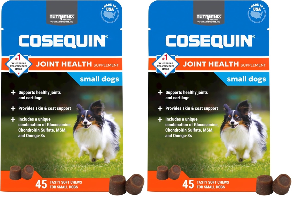 Cosequin Minis Soft Chews Fuerza máxima con MSM Plus Omega3,45 Cuenta (Pack de 2)