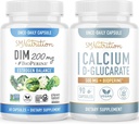 Calcio D-Glucarate con 200 mg DIM Suplemento para el Estrógeno Mejorado Equilibrio para Mujeres Silenciosa Gluten libre CDG Suplemento para Mujeres (90 Servings) con Diindolylmethane Capsules (60 Servings)