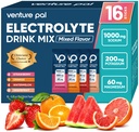 Venture Pal High Sodium Sugar Free Electrolytes Powder Packet - Hydration Packets with Vitamin, Sodium ' Potassium ← Zero Calories latitud Vegan, Keto & Paleo Friendly Electrolyte Drink Mix - 16 Sticks