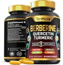 Beberine Suplemento para Hombres y Mujeres, 8in1 Fórmula con Quercetina, Turmeric, Apple Sider Vinegar, Beet Root & More - Digestive, Immune Support - Rich in Nutrient - 90 Capsules