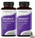 LifeSeasons Breathe-X con Immuni-T - Alergía & Sinus Relief Supplement - Supports Sinuses & Nasal Discomfort - No-Drowsy & Fast-Acting - 180 cápsulas