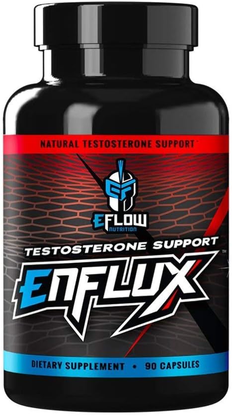 eFlow Nutrition Enflux Natural T Support con KSM-66 Ashwagandha - Suplemento de Apoyo Lean Body Mass para Hombres y Mujeres - Fenugreek, DIM, Longjack & AstraGin - 90 Capsules (30 Day Supply)