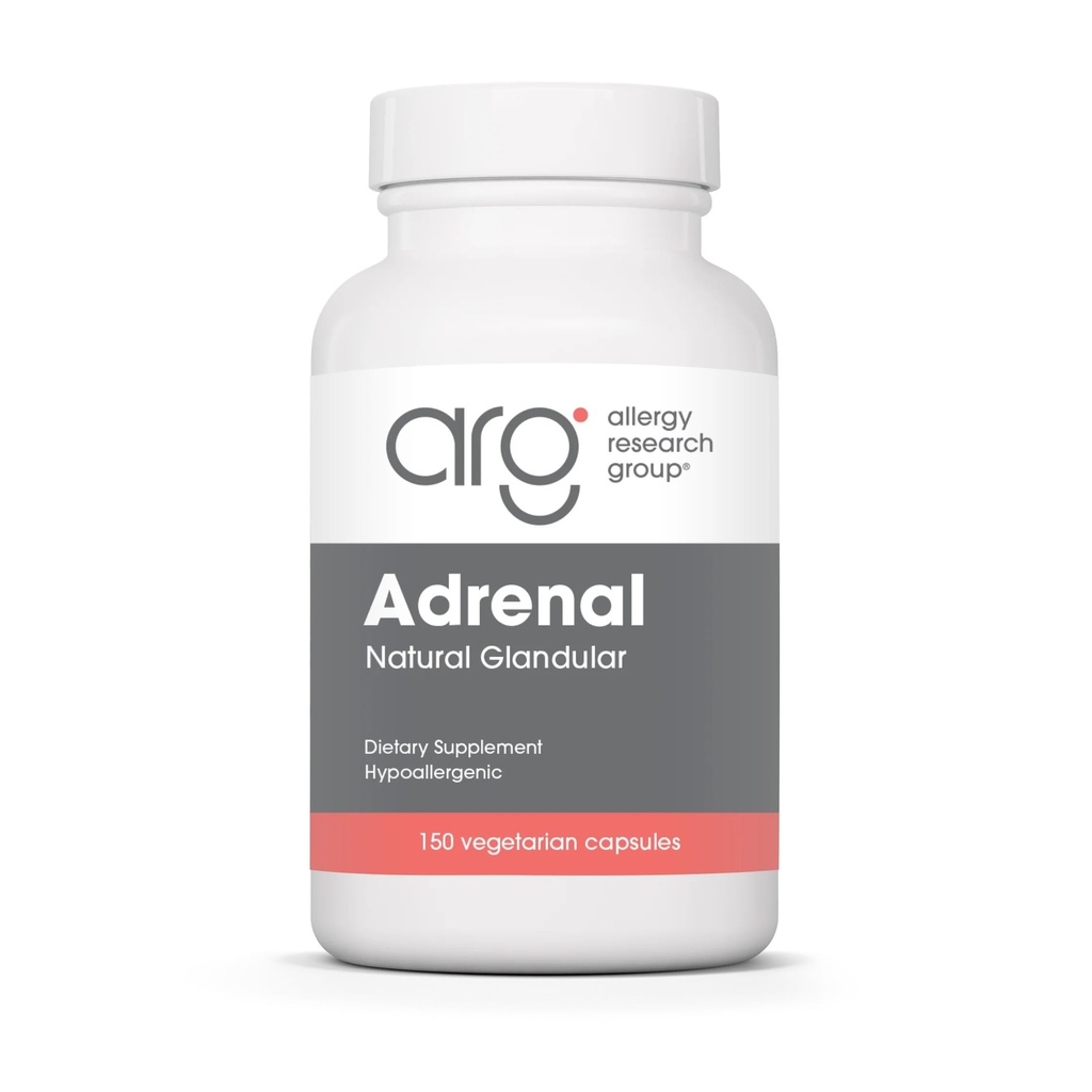 Allergy Research Group ARG Adrenal Cortex - Supports Healthy Stress Response & Metabolism - Delivers 150 mg Freeze-Dried Bovine Adrenal Cortex Tissue - 100 Servings - 150 Capsules