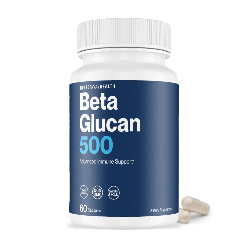 Better Way HealthTM - Advanced Immune Readiness - Highly Purified 1,3/1,6 Beta Glucan 500 - Clinically Tested Immune Defense - 500mg/60 Capsules (Pack of 1)