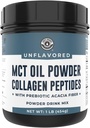 MCT Petróleo Powder + Keto Collagen Peptides + Acacia Fibre 16oz (Unflavored). 10g MCT, 5g Collagen. MCT Collagen for Coffee Creamer, Shakes, Smoothies, Ketogenic Low Carb Protein Powder
