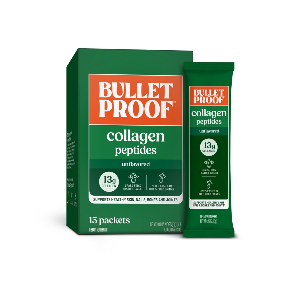 Peptidos de colágeno sin sabor a balaqueta, paquete de 15, proteína de colágeno de grano y ácidos aminoácidos para la piel, el hueso y el soporte conjunto, aumento de pasto, sin hormonas agregadas