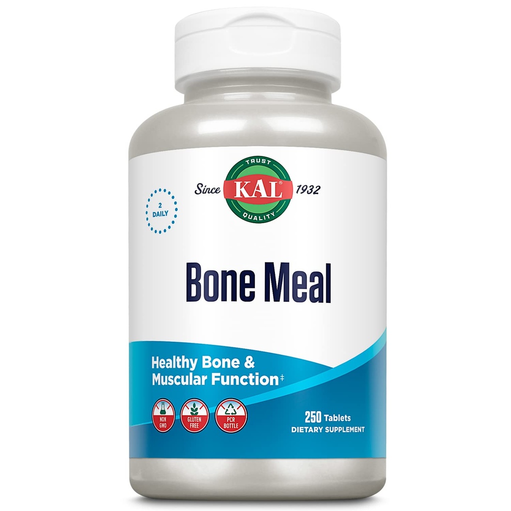 KAL Meal Tablets, Suplemento de calcio w/Magnesium, Vitamina D3 y K, Bone Health, Muscle y Nerve Función Support, Rapid Disintegration, Gluten Free, Non-GMO, 60-Day Guarantee, 125 Serv, 250ct