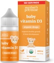 Promesa de Madre Bebé Orgánica Vitamina D gotas TENIDO 100% Planta Basada ANTE Crecimiento Saludable & Desarrollo de Huesos ← Edad de recién nacidos+ Silencio 180 Servimientos para bebés Vitamina D3 Líquido para bebés " niños pequeños "