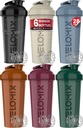 -6 PACK- 28 oz Protein Shaker Bottle for Protein Mixes - 6x Wire Whisk  Leak Proof Shaker Cups for Protein Shakes ← Protein Shaker Bottle Pack ← Protein Shake Cup (Earth Tones Collection)