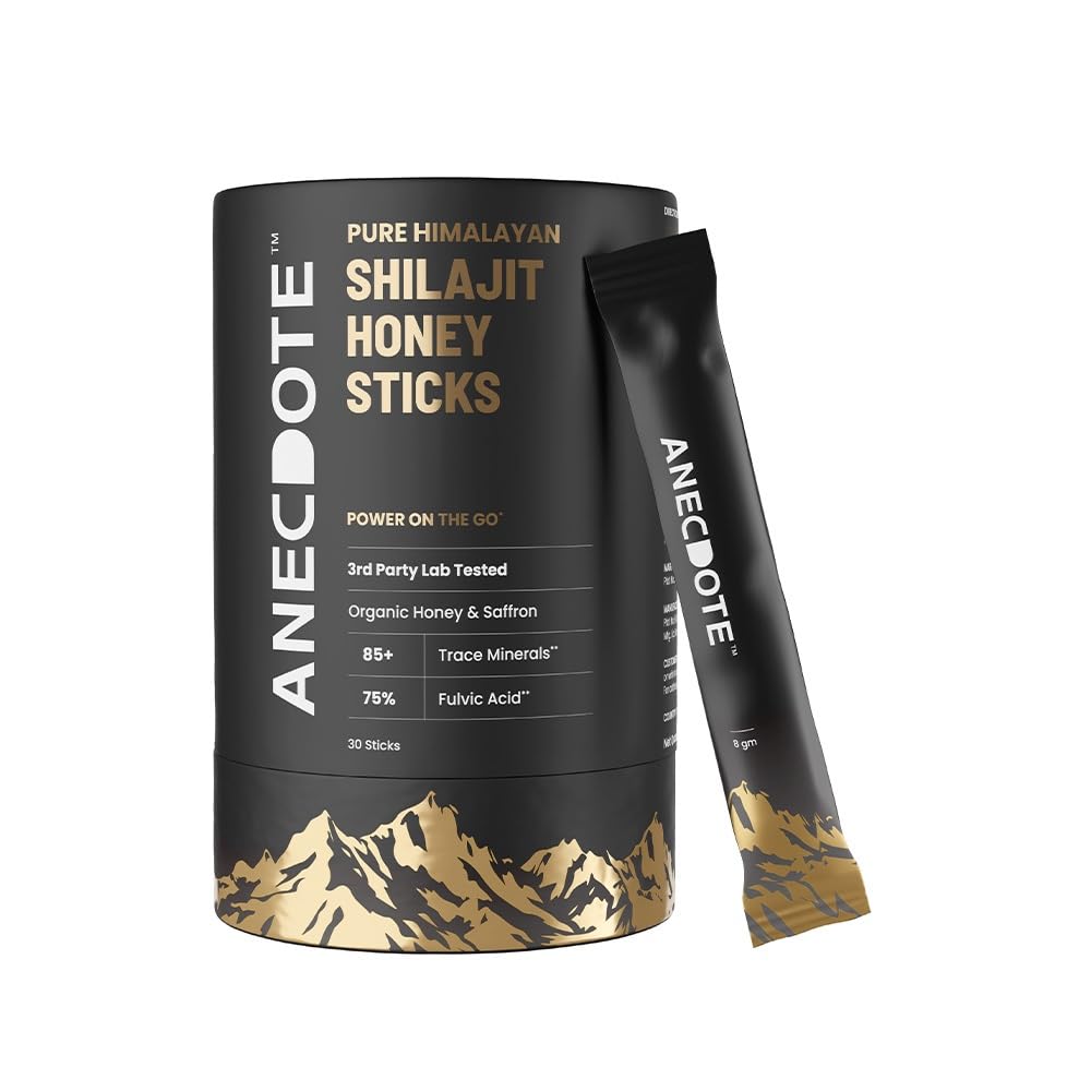 Anecdote Pure Himalayan Shilajit Honey Sticks With Organic Honey & Saffron