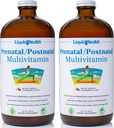 LIQUIDHEALTH Prenatal/Postnatal Multiple Liquid Women's Multivitamin with Real Folate - Vitaminas posnatales para antes, durante, después del embarazo - Made in USA, Vegan, Libre de azúcar, no GMO (2 Pack)
