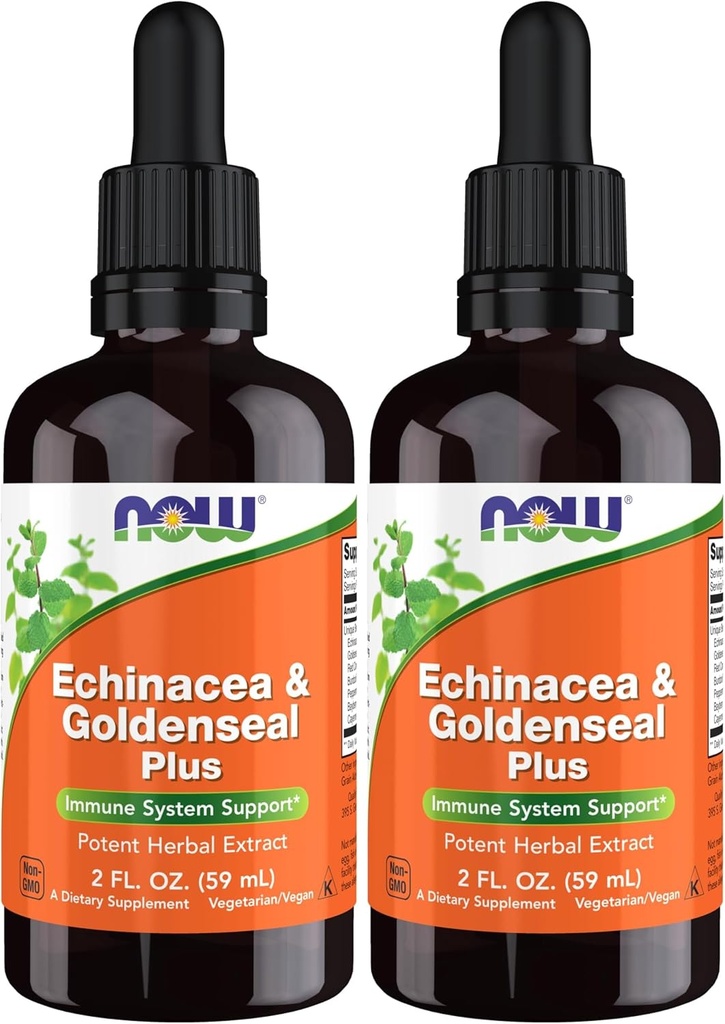 AHORA Suplementos, Echinacea & Goldenseal Plus con Dropper, Immune System Support*, 2-Ounce (Pack of 2)