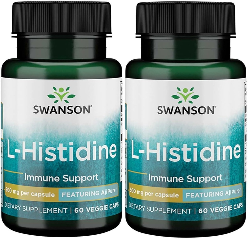Swanson L-Histidine - Con Ajipure 500 mg 60 tazas (2 Pack)