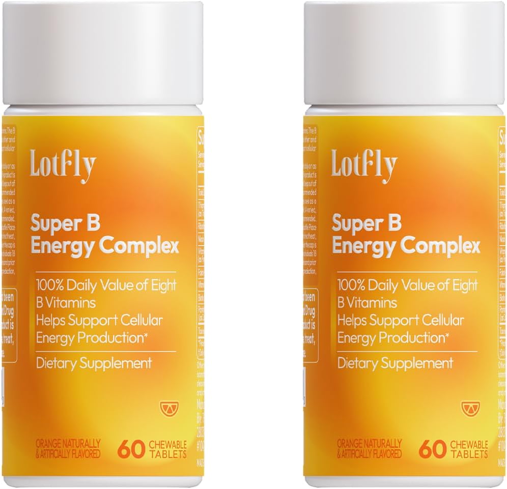 Complejo de vitamina B con B1, B2, B3, B6, B7, B9, B12 Taurina– Apoyo Inmunitario, Metabolismo Energético y Sistema Nervous – Super B-Complex con Polvo Naranja Sangre – 120 Tablas para Hombres y Mujeres