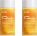Complejo de vitamina B con B1, B2, B3, B6, B7, B9, B12 Taurina– Apoyo Inmunitario, Metabolismo Energético y Sistema Nervous – Super B-Complex con Polvo Naranja Sangre – 120 Tablas para Hombres y Mujeres